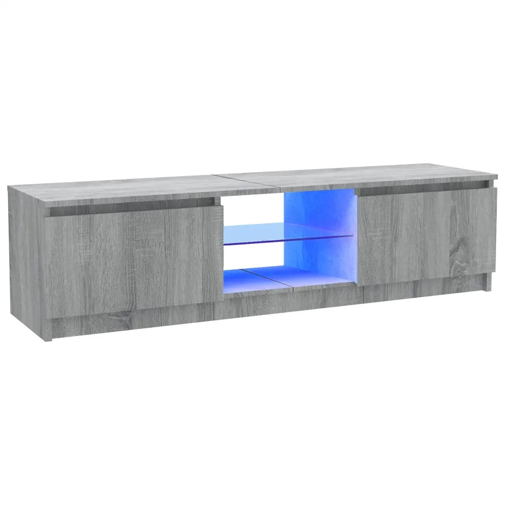 Mobile Porta TV con Luci LED-Credenza TV Grigio Sonoma 120x30x36 cm