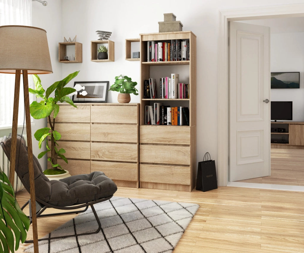 Libreria AKORD R60 Sonoma Quercia 60 cm 3 cassetti 60x35x180 cm