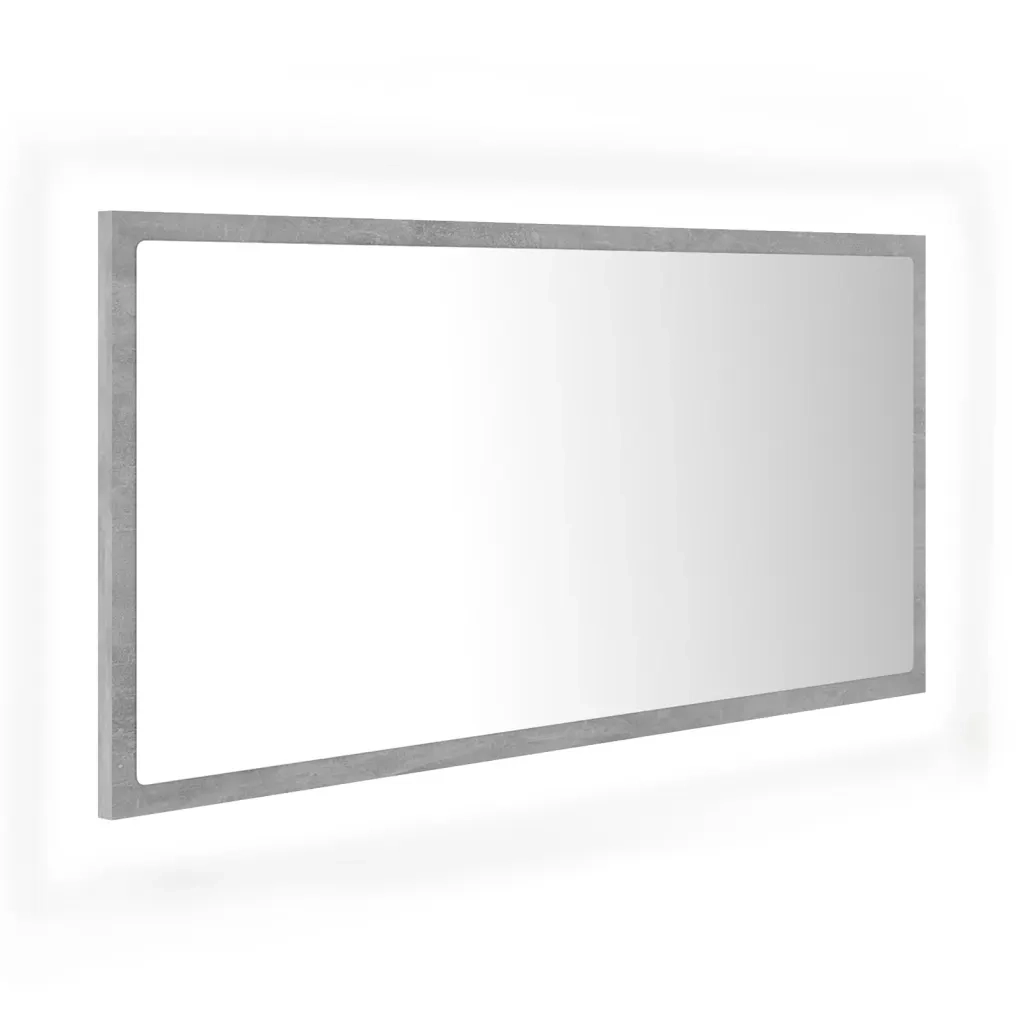 Specchio da Bagno LED Grigio Cemento 90x8,5x37 cm in Truciolato cod mxl 77014