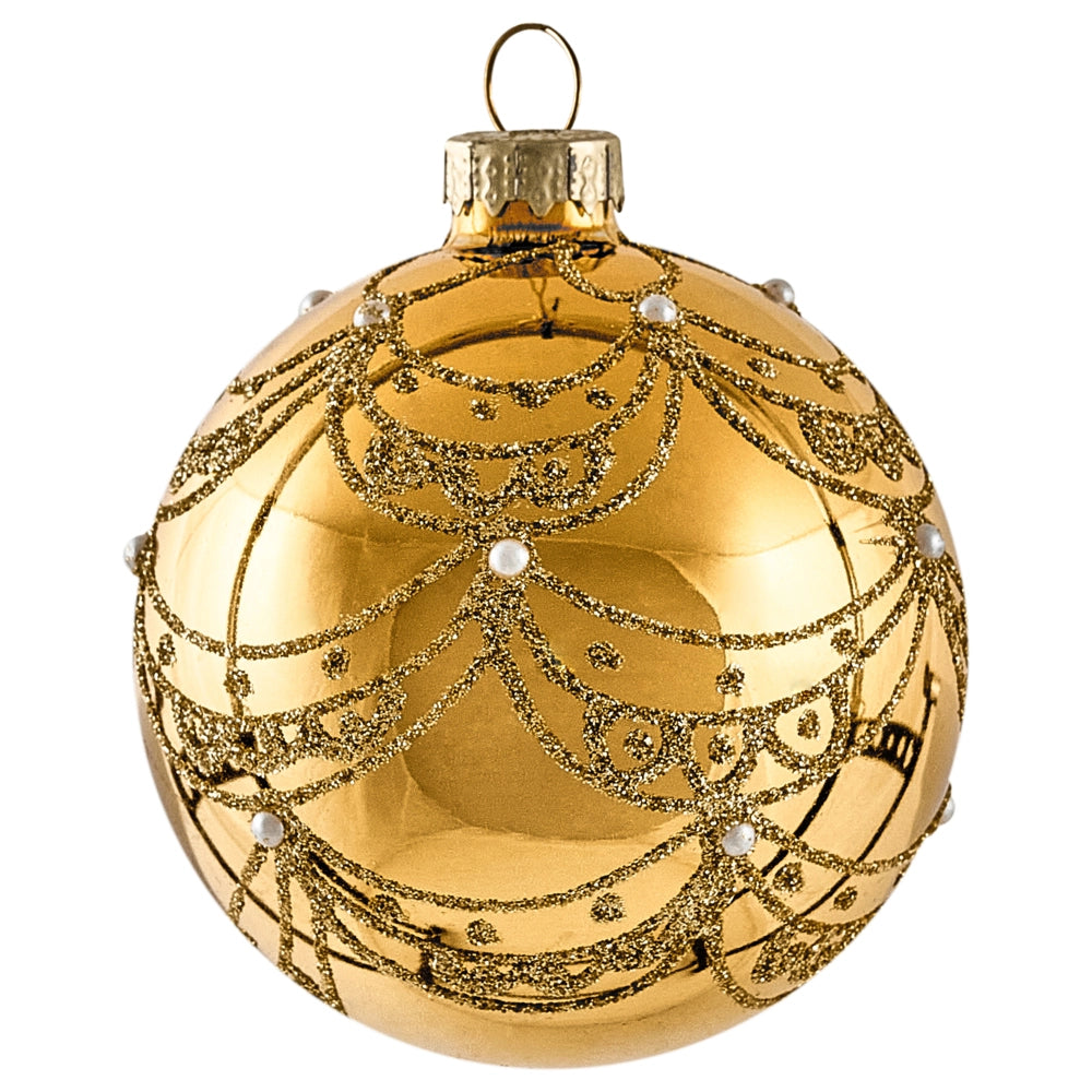 Set di 35 palline di Natale in vetro blu e oro da appendere all'albero di Natale in stile tradizionale Palline di Natale Albero di Natale