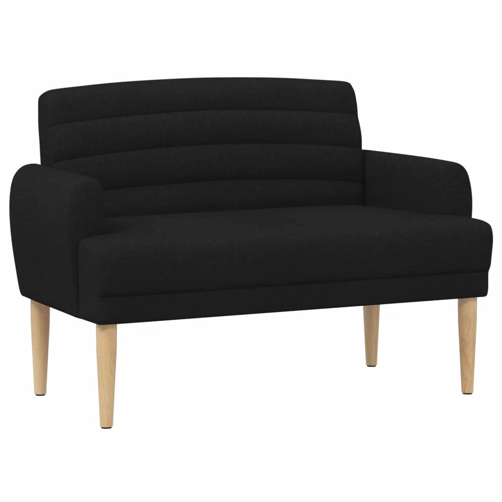 Loveseat con bottoni imbottiti Nero 116 x 67 x 80 cm Tessuto 42041777