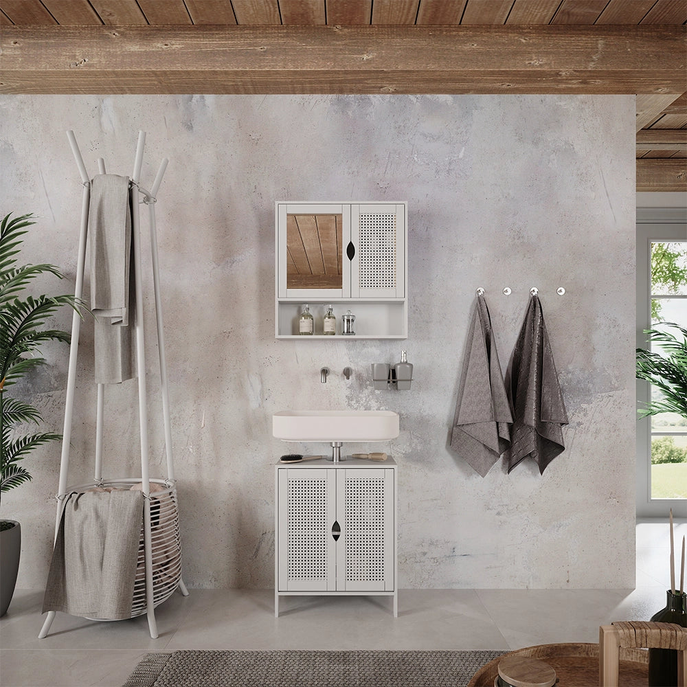 Vicco Set di mobili da bagno Bianco 2 parti