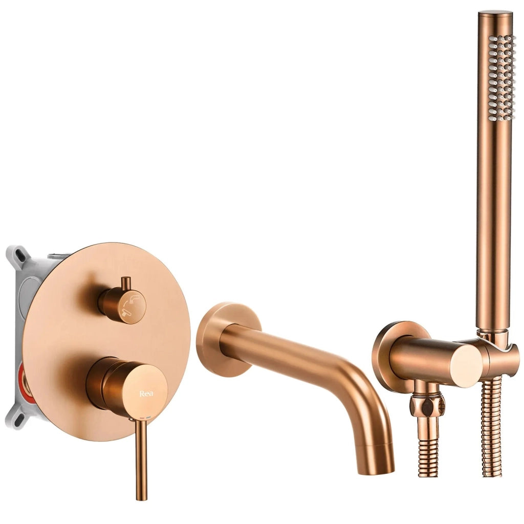 Rubinetto Da Vasca Rea Lungo Brush Copper + Box