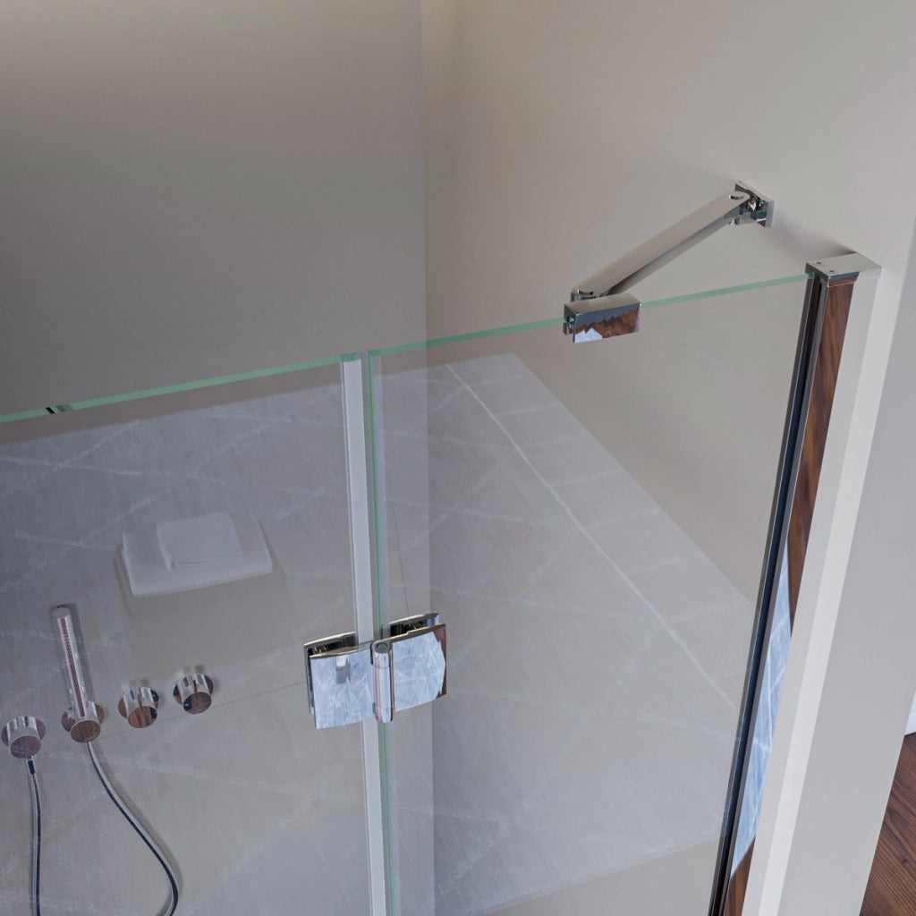 Porta doccia nicchia battente trasparente 8mm h195cm regina, misura 90