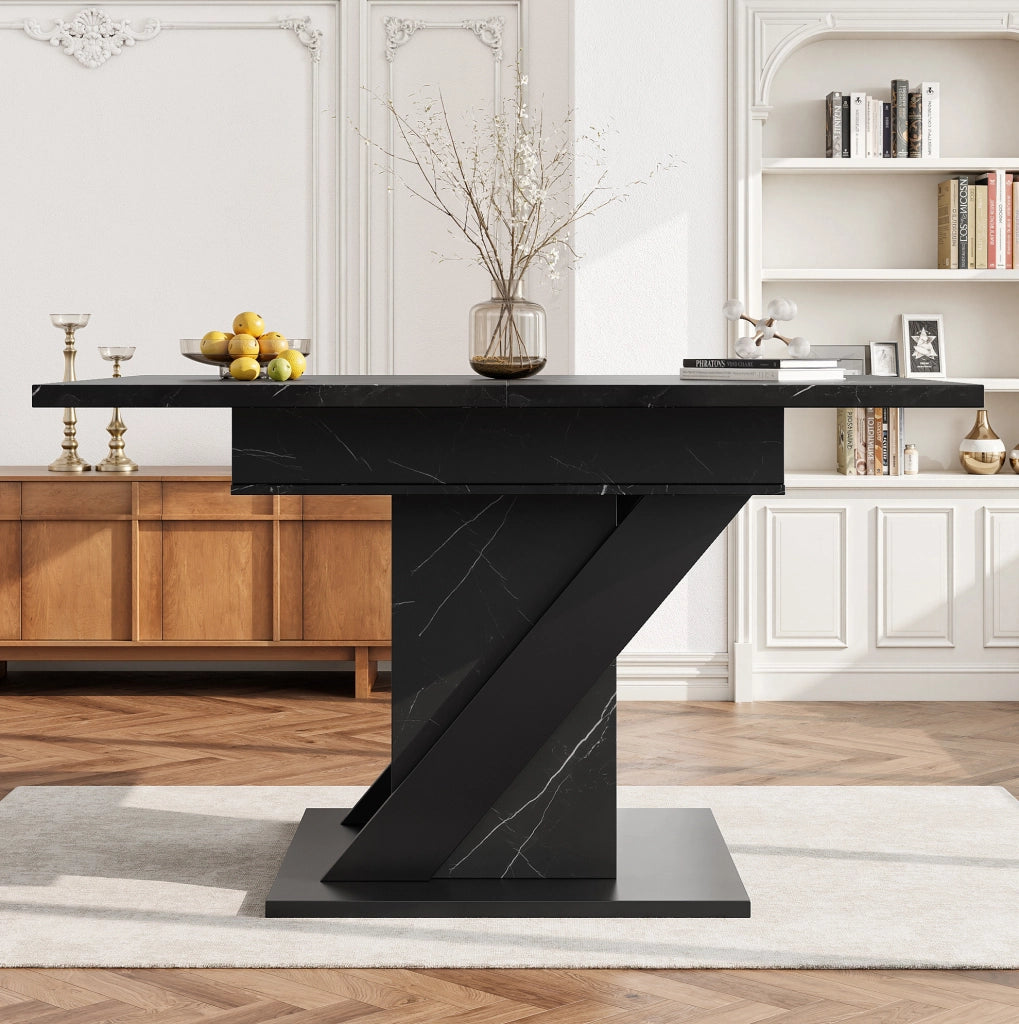 Tavolo da pranzo allungabile 110-140x80x75 cm in MDF nero