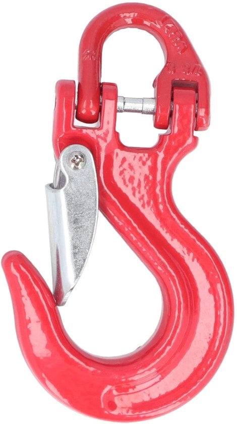 Maniglia di sicurezza per anelli di catena 2T - Latch a molla doppia faccia - Fermo in acciaio di alta qualità 80 - Verniciatura a spray rossa - Resistente agli urti - Maniglia per anello di catena