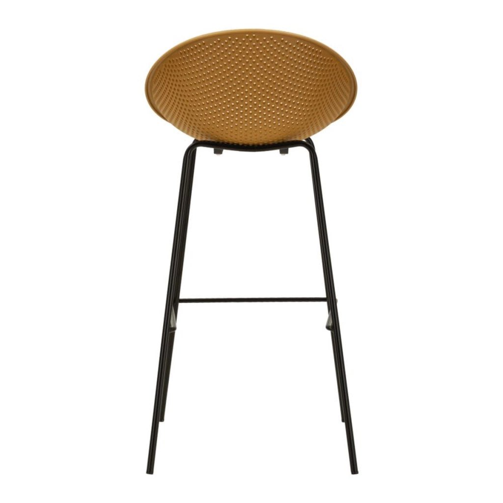Set di 2 Sgabelli Alti VKH1088, Giallo, Metallo, 50x50x98 cm