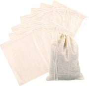 Set di 10 sacchetti a rete con cordino per lo struzzo del succo - 20 x 30 cm - Sacchetto per filtri di stoffa lavabile - Riciclabile per formaggi tè noci latte di noci zuppe yogurt tofu