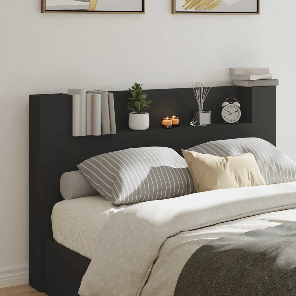 Testiera Letto Nero Legno ingegnerizzato