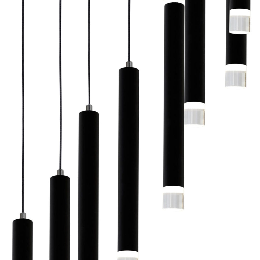 Lampadario LED Milagro Carbon ML6161 nero Ø45 12W 12 luci