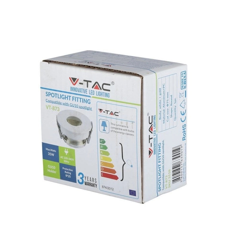 GU10 MASTANTE WHITE+GOLD ROUND VT-873