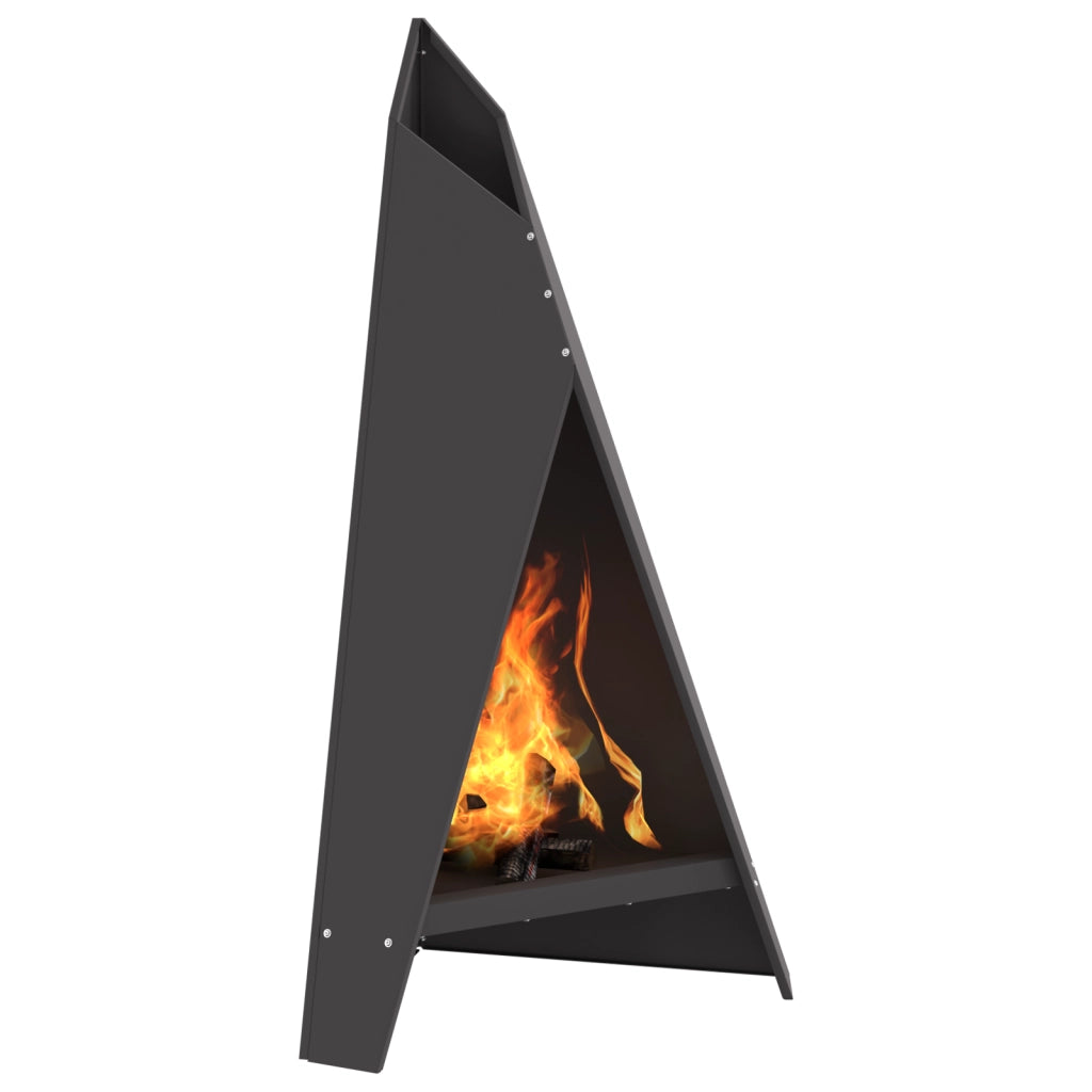 Focolare Piramidale 58x36x100 cm in Acciaio Resistente alle Intemperie