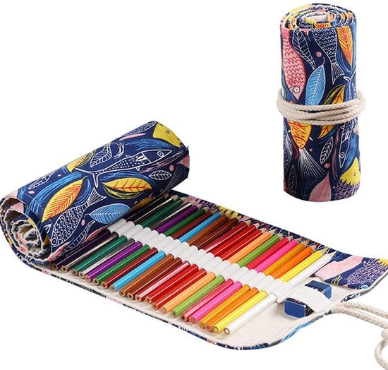Set di matite a rotolo da 72 pezzi, rotolo di matite, contenitore per matite, borsa portatile, custodia, rotolo di matite, contenitore per matite, contenitore per matite per artisti, scuola e ufficio