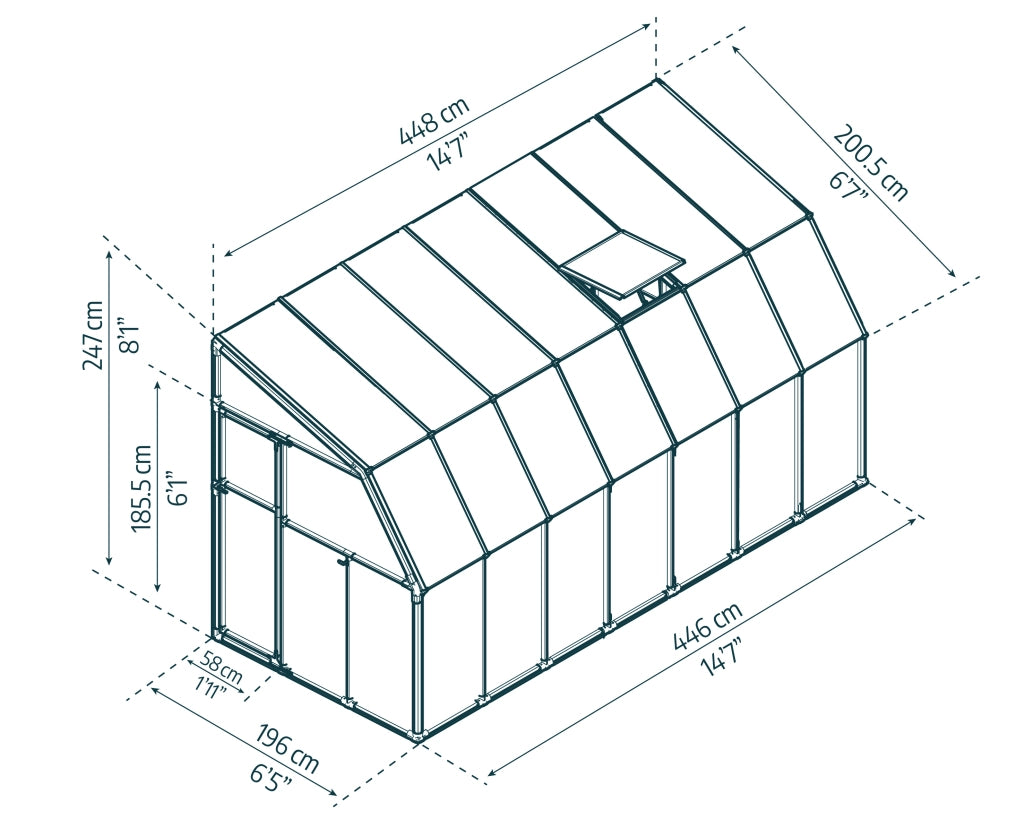Canopia Veranda in Policarbonato Sun Room 2X4.4 m Bianco