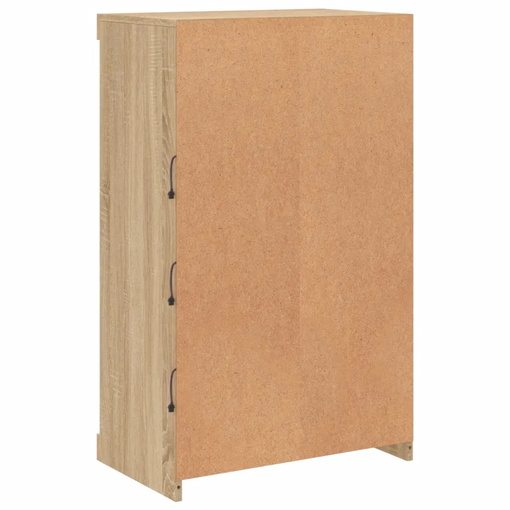 Credenza con Luci LED-Buffet-Armadio da cucina Rovere Sonoma 60,5x37x100 cm 815941