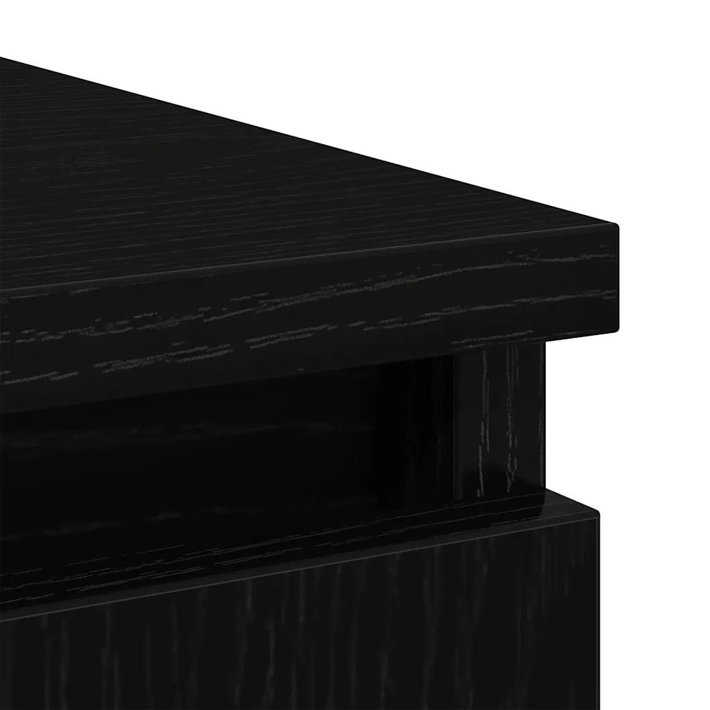 Credenza con Cassetto Rovere Nero 71x35x65 cm Legno Multistrato