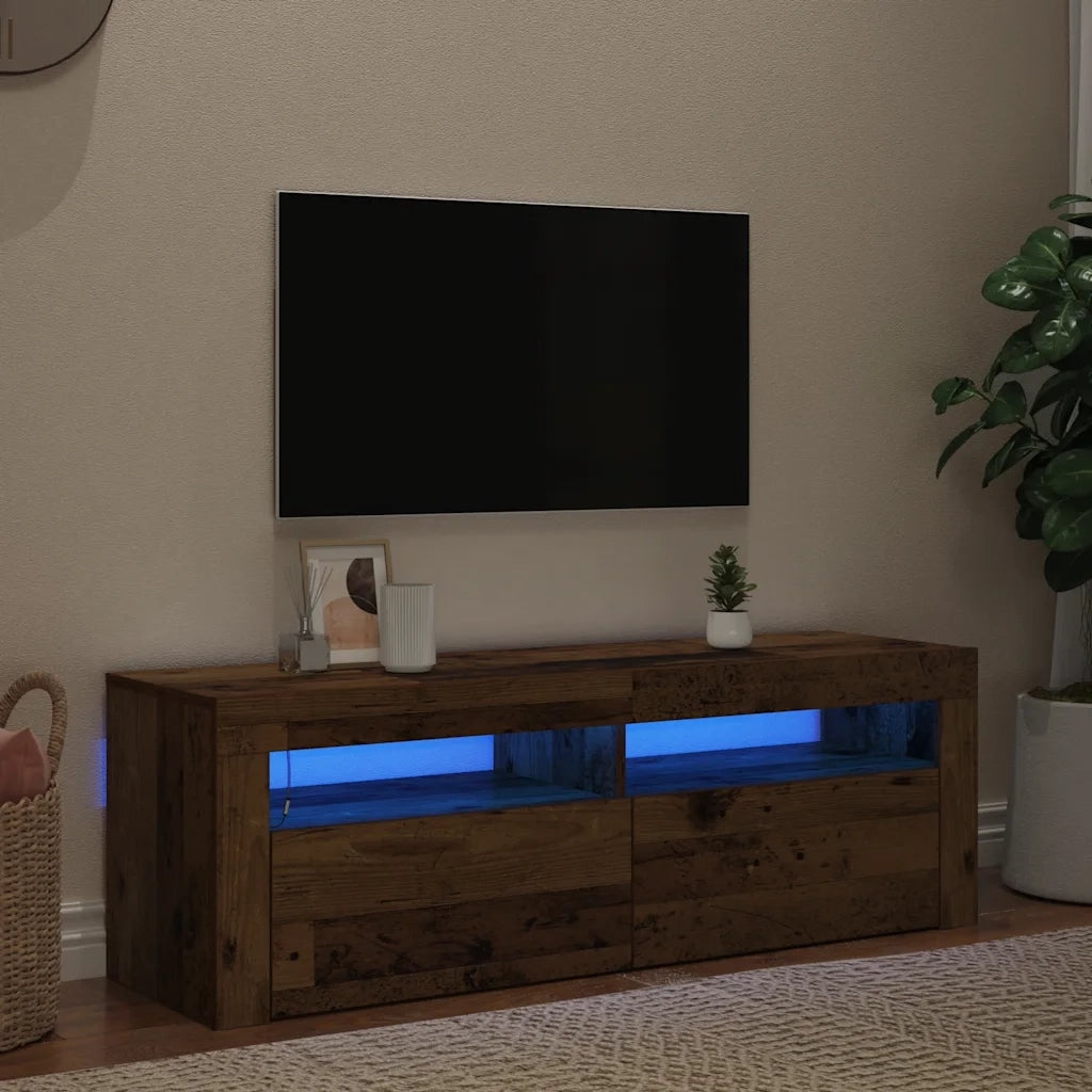 Mobile Porta TV con LED Legno Antico 120x35x40 cm Multistrato 856319