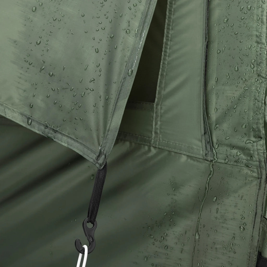 SoBuy Lettino da campeggio Brandina da campeggio Tenda da esterno con gancio per lampada e tasche porta scarpe Tenda 3 in 1 per 1 persona Pratica 193x86x160 cm OGS32-II-GR