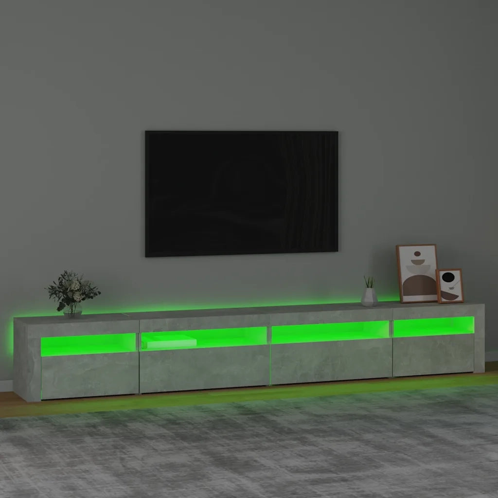 Mobile Porta TV con Luci LED Grigio Cemento 270x35x40 cm 3152749