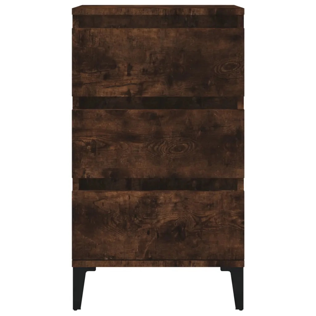 Comodino | Armadio da Notte | Mobiletto da notte Rovere Fumo 40x35x70 cm Legno Multistrato