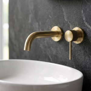 Rubinetto Da Parete Rea Lungo Stripe Brush Gold