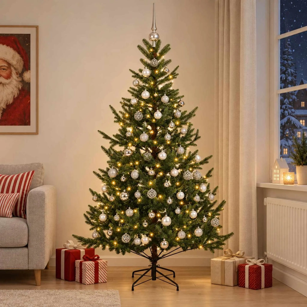 Albero di Natale artificiale con palline 180 cm 300 LED 3466959