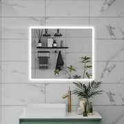 AICA Specchio da bagno  90 x 70 cm, dimmerabile, Funzione Memoria, antiappannamento, 3 colori
