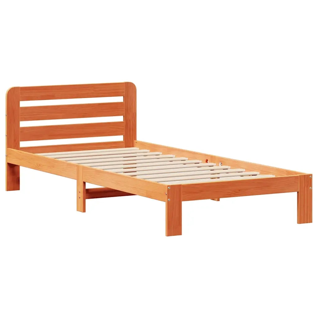 Letto senza Materasso Marrone Cera 90x190 cm in Legno di Pino 3309865