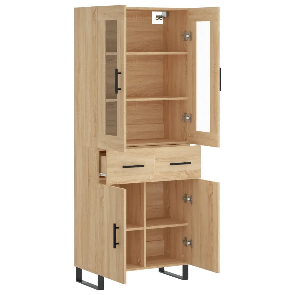 Credenza Rovere Sonoma 69,5x34x180 cm in Legno Multistrato 3198556