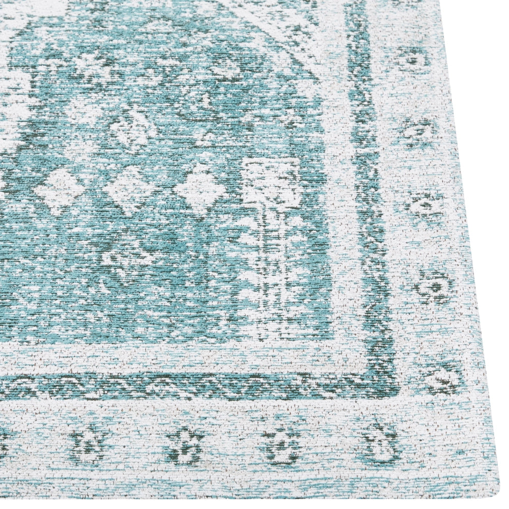 Tappeto in cotone di colore verde menta 80 x 150 cm con motivo orientale soggiorno camera da letto stile retrò