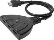 Switch HDMI 4K a 3 porte - Supporta Full HD 4K - Adattatore splitter con cavo HDMI - Hub Box per HDMI splitter.