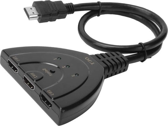Switch HDMI 4K a 3 porte - Supporta Full HD 4K - Adattatore splitter con cavo HDMI - Hub Box per HDMI splitter.