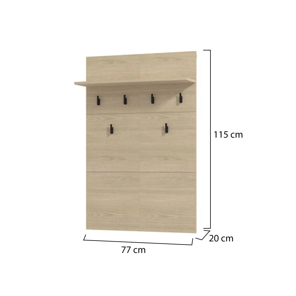 Navelli, Appendiabiti set Fissaggio a Muro Incluso, 115h cm Marrone Rovere