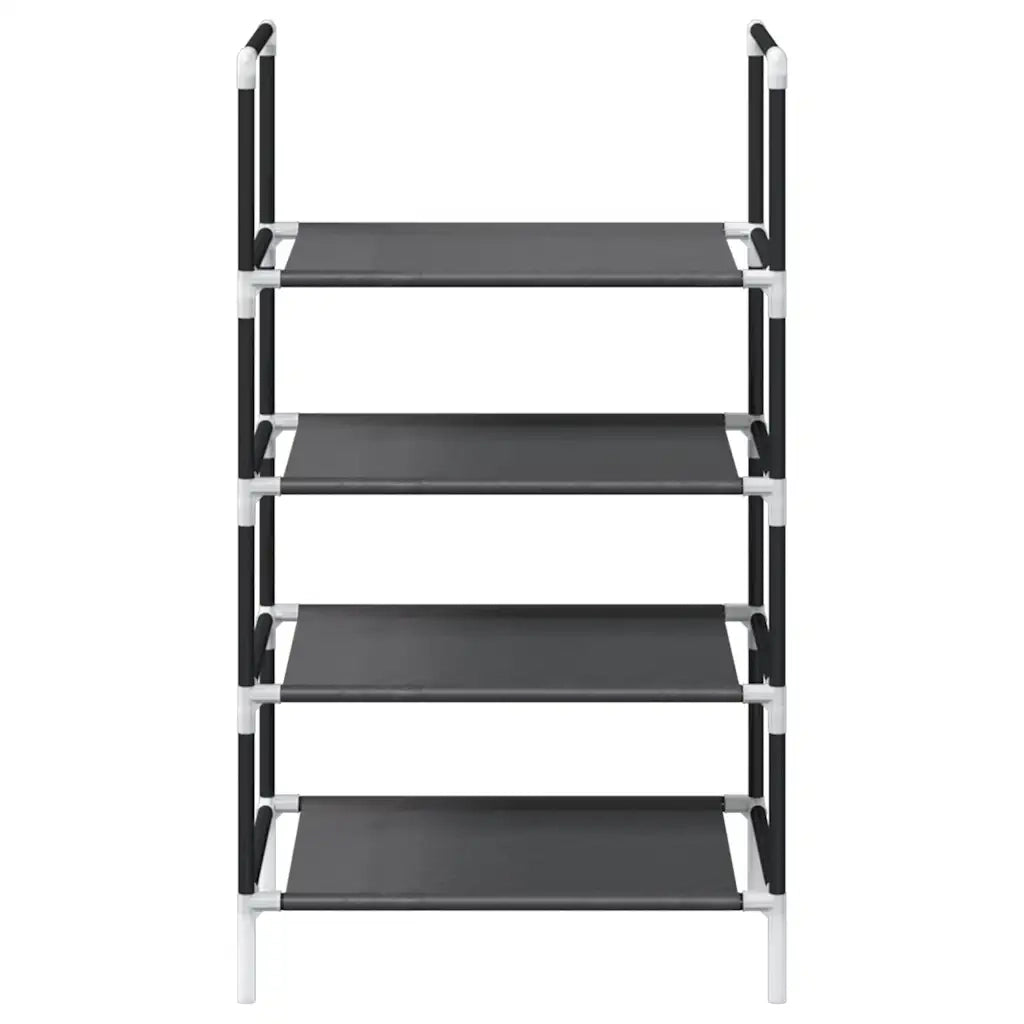 Scarpiera 4 Ripiani-Scaffale per scarpe Nera 44x28x77 cm in Tessuto Non Tessuto