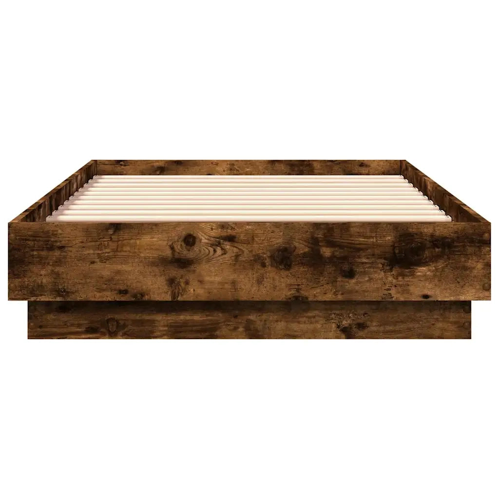 Letto singolo | Letto per adulti | Giroletto con LED Rovere Fumo 75x190 cm