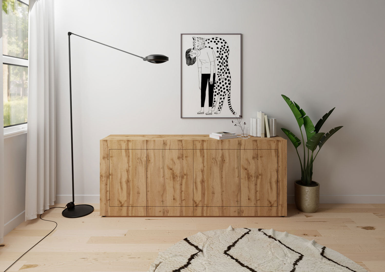 Madia 4 Ante 200x40x83,5 cm Elios Quercia Natura