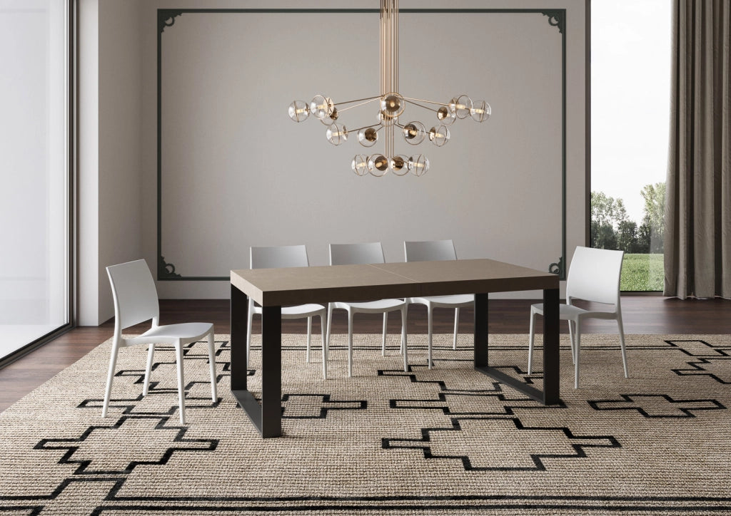 Tavolo allungabile 200/304x90 cm Tecno tortora gambe antracite