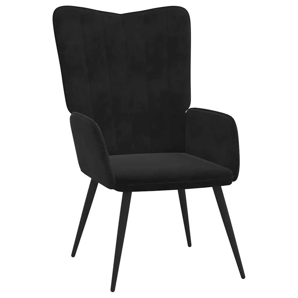 vidaXL Sedia Relax Nera in Velluto