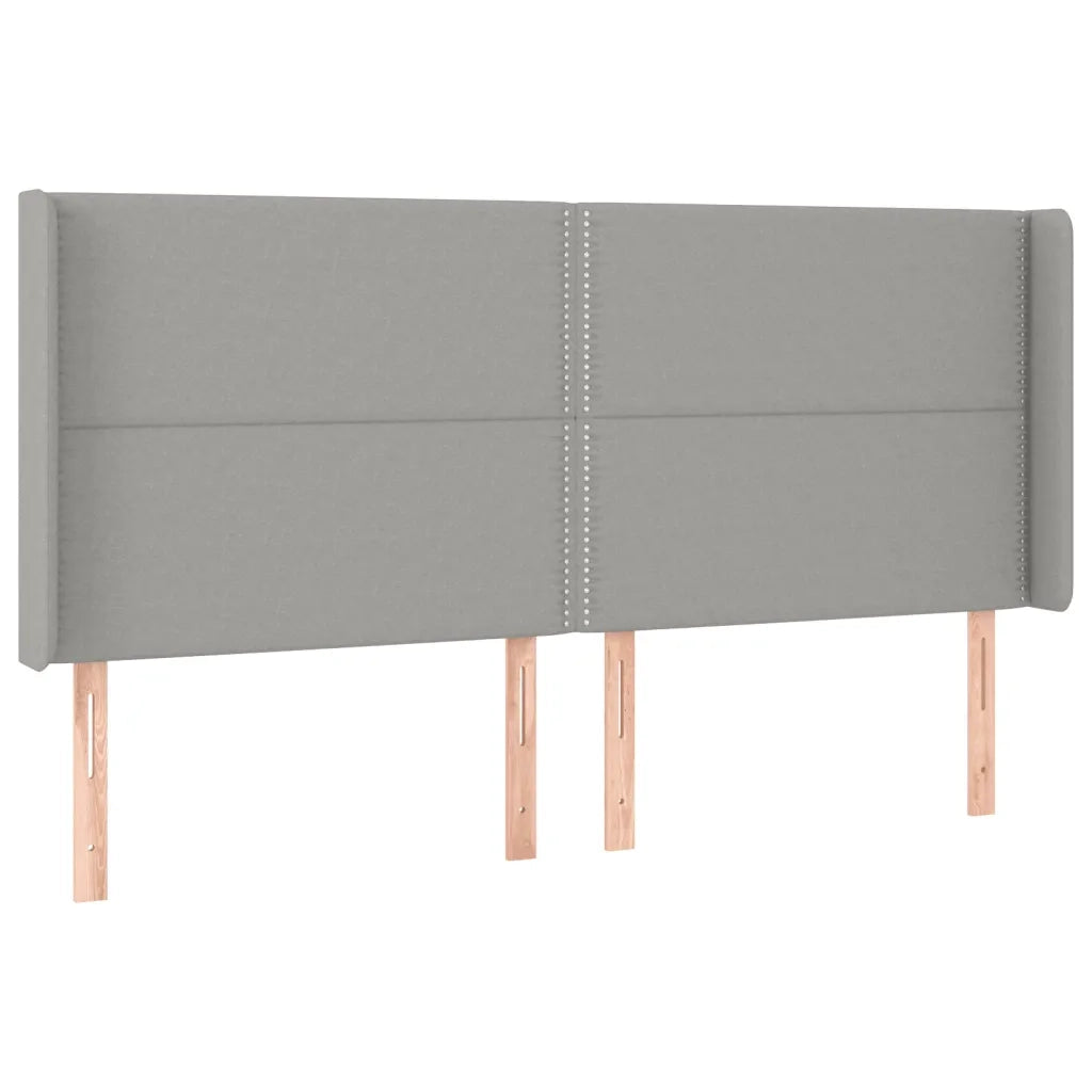 Testiera | Testata a LED Grigio Chiaro 203x16x118/128 cm in Tessuto