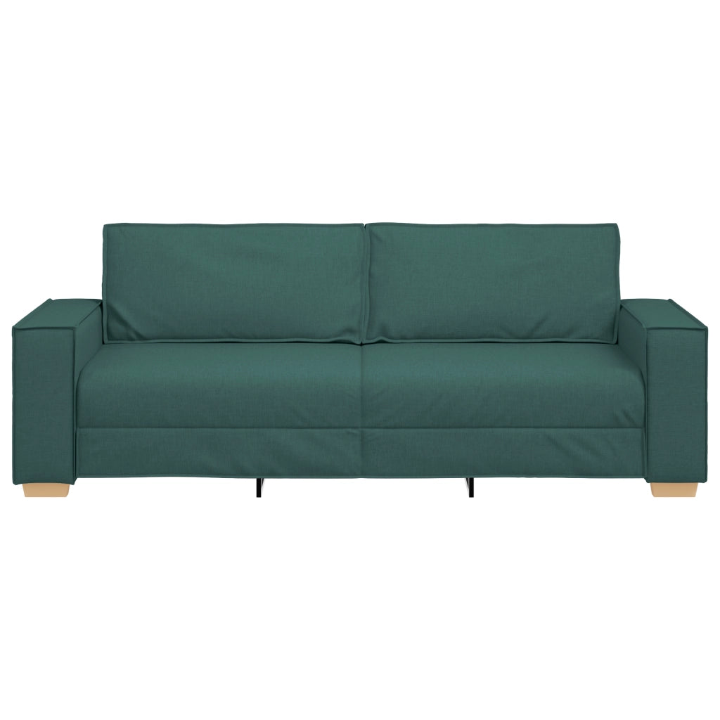 Divano a 3 posti verde scuro 180 cm in tessuto