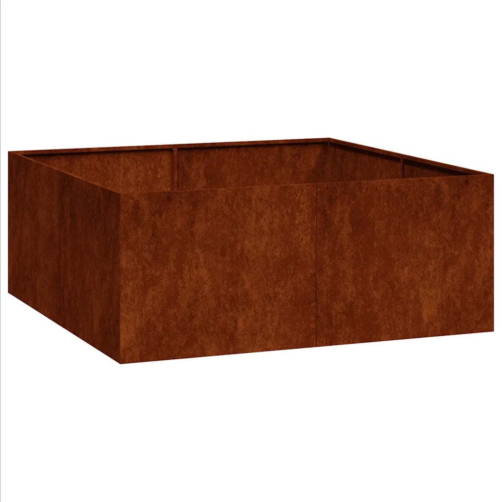 Fioriera Arrugginita 100x100x40 cm in Acciaio Corten 860821