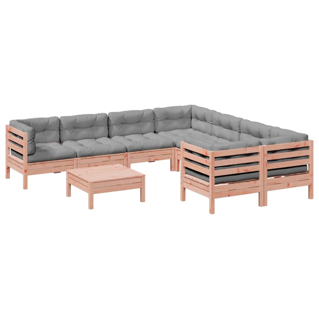 Set Divani Giardino 9 pz Cuscini Legno Massello Abete Douglas 3299375