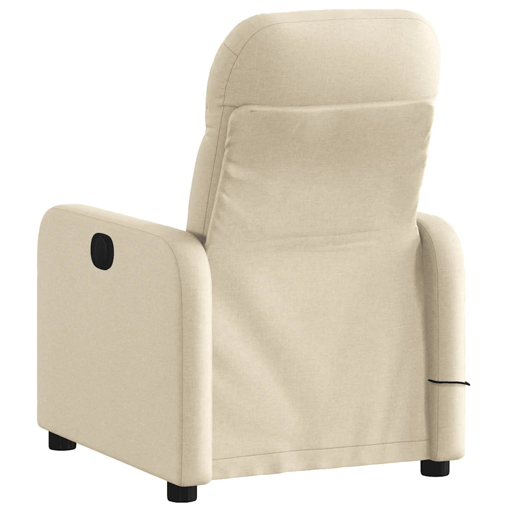 Divano Sedia-Poltrona Reclinabile Massaggiante Elettrica Crema in Tessuto 685520