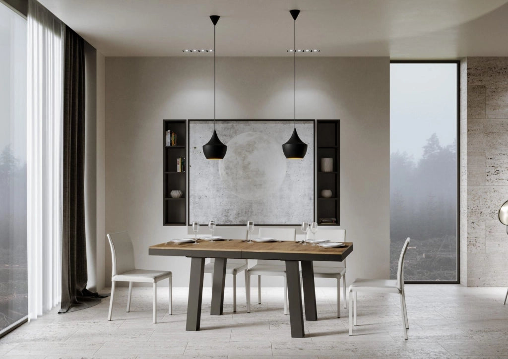 Tavolo Allungabile 160-264x90x80 cm Bridge Evolution Noce