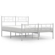 Letto matrimoniale | Letto per adulti | Giroletto con Testiera e Pediera Metallo Bianco 120x200 cm