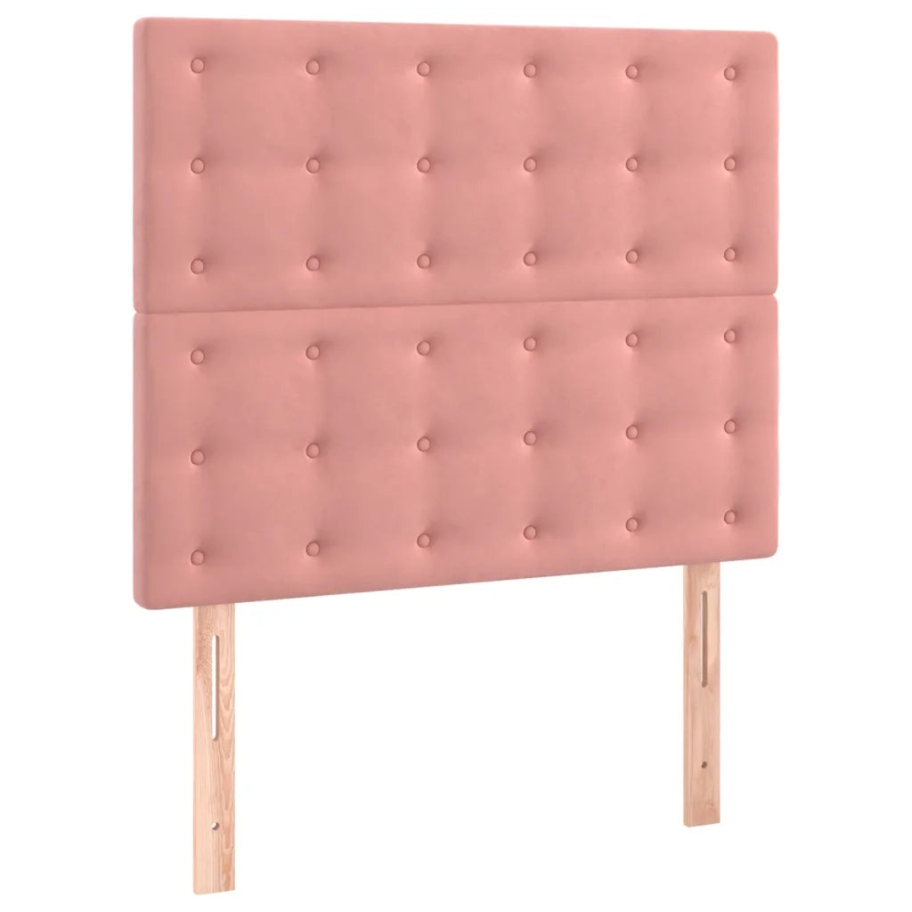 Giroletto con Testiera-Struttura Letto con testiera Rosa 100x200 cm in Velluto 756012