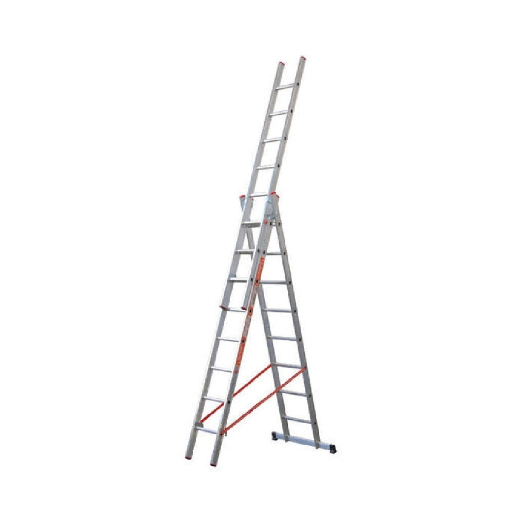 Trade Shop - Scala Tripla Trasformabile 3 Elementi In Alluminio A Sfilo O A Cavalletto Modula -