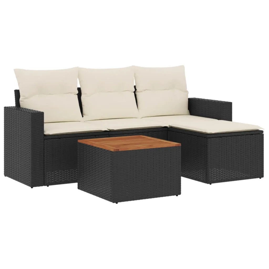 Set Divani da Giardino 5 pz con Cuscini in Polyrattan Nerocod mxl 87652