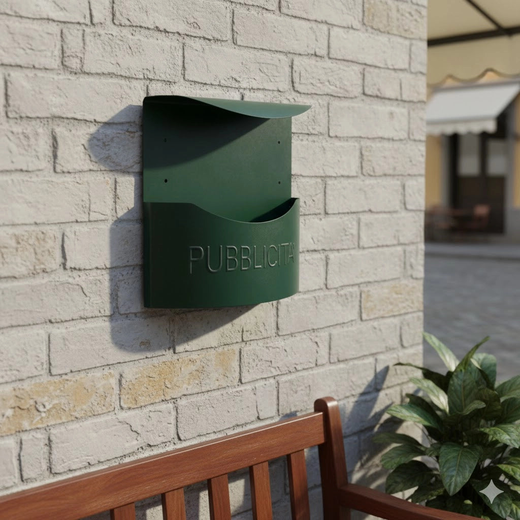 Cassetta Porta Pubblicità Antracite 7016 Lamiera Zincata 34.5 x 12.5 x 35 cm
