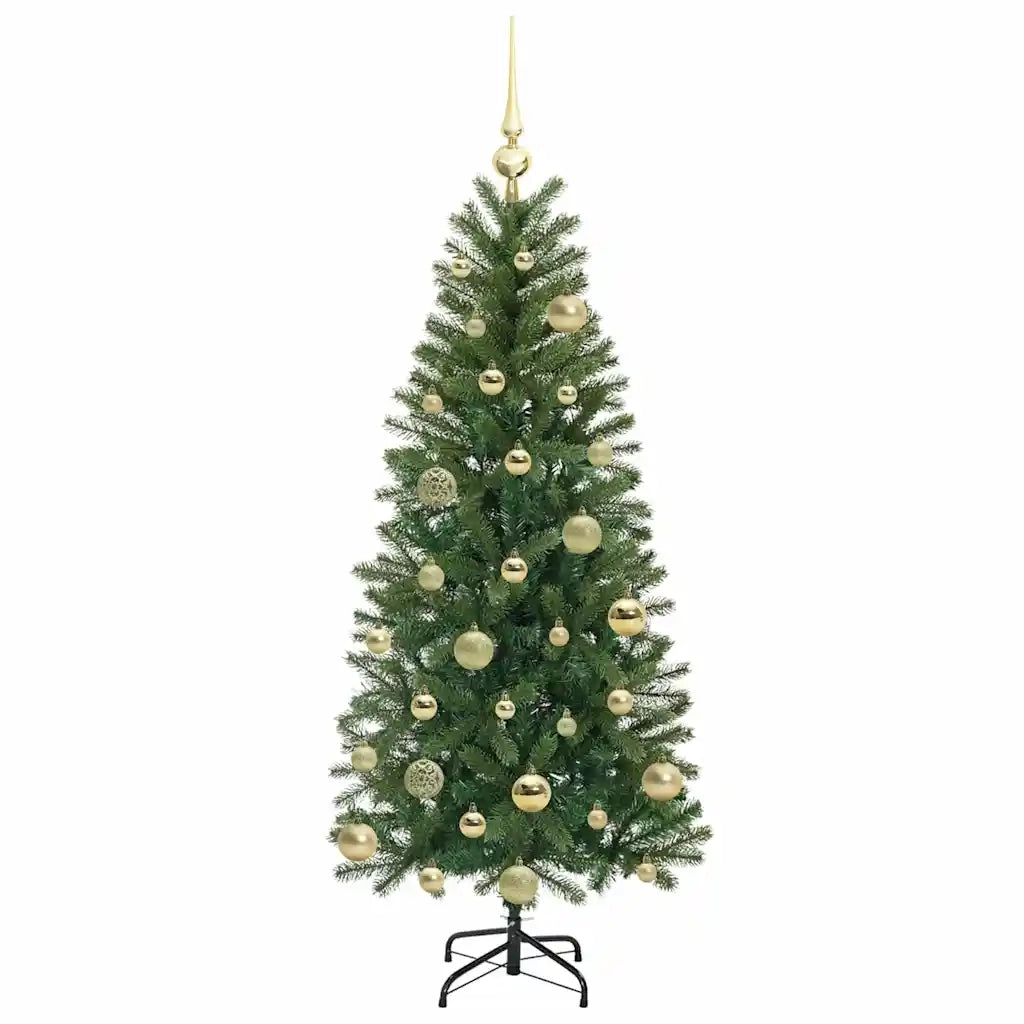 Albero di Natale | Decorazioni natalizie artificiale con 150 LED Verde 120 cm PE e PVC